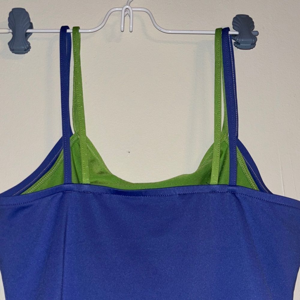 🎀 Vintage 🎀 90s Target Purple and Green Layered Spaghetti Strap Tank Top Medium - Picture 6 of 8